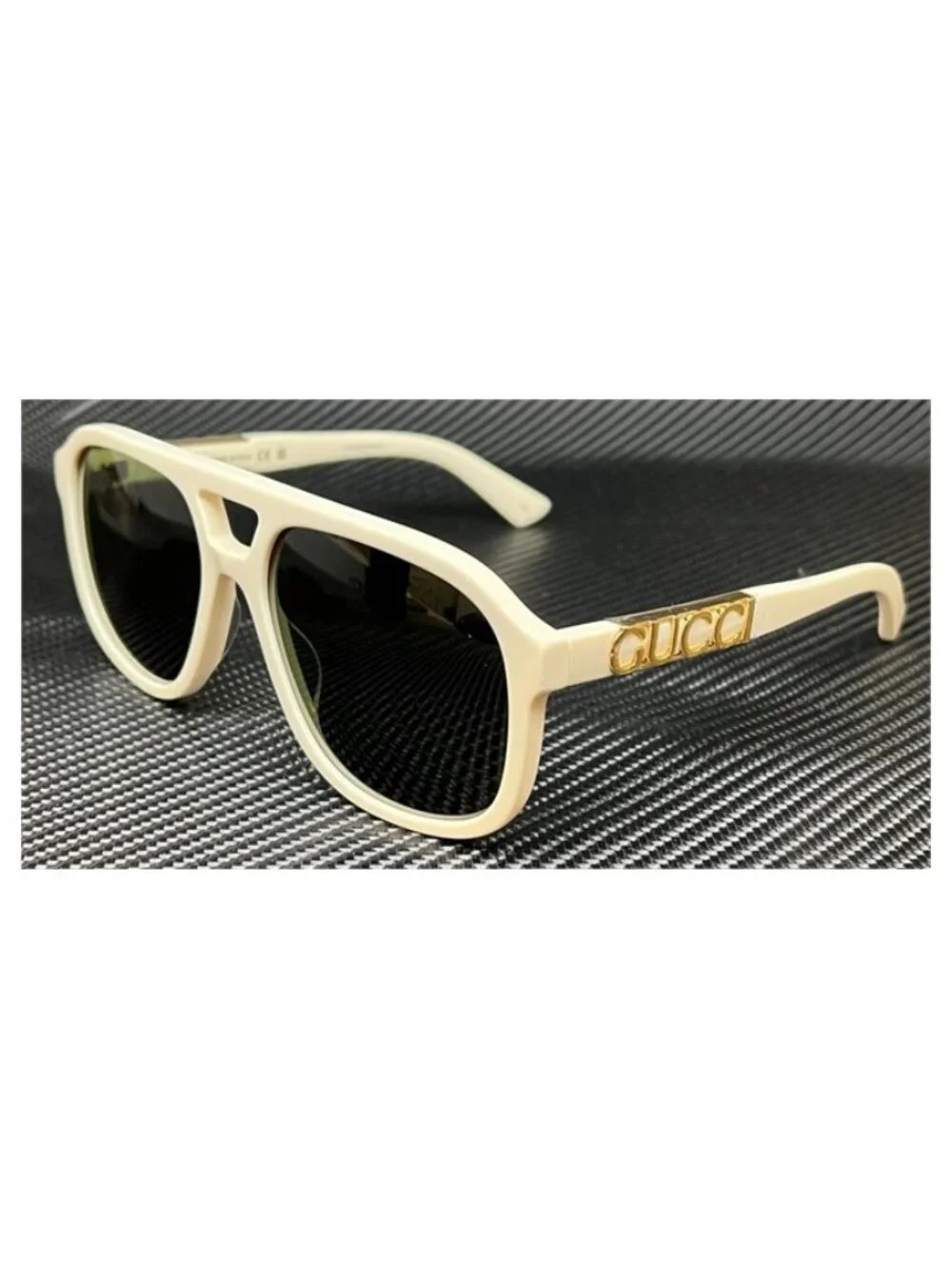 New Gucci Men Ivory White Sunglasses 58-17-140